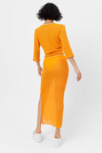 Opal Knit Midi Skirt Orange Novelty