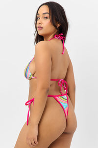 Phillipa Shine Triangle Bikini Top Rainbow Swirl Extended