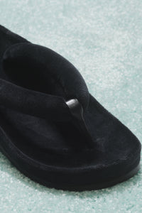 Puffer Padded Black Flip Flop