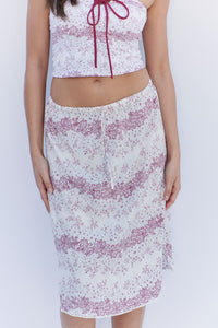 Sienna Floral Midi Skirt Bisous Lace