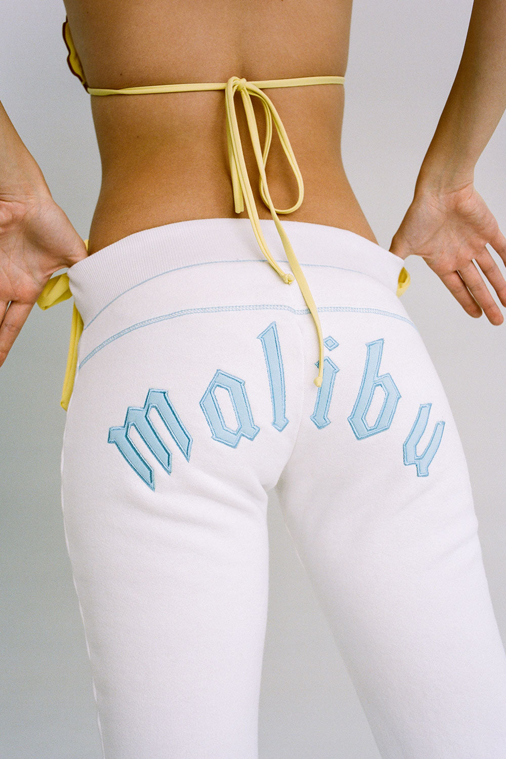 Slumber Low Rise Flare Fit Sweatpants - Malibu White