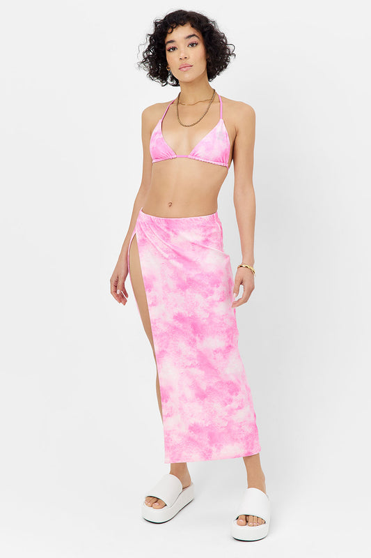 Product--Stacey Terry Maxi Skirt Distorted Pink Dye