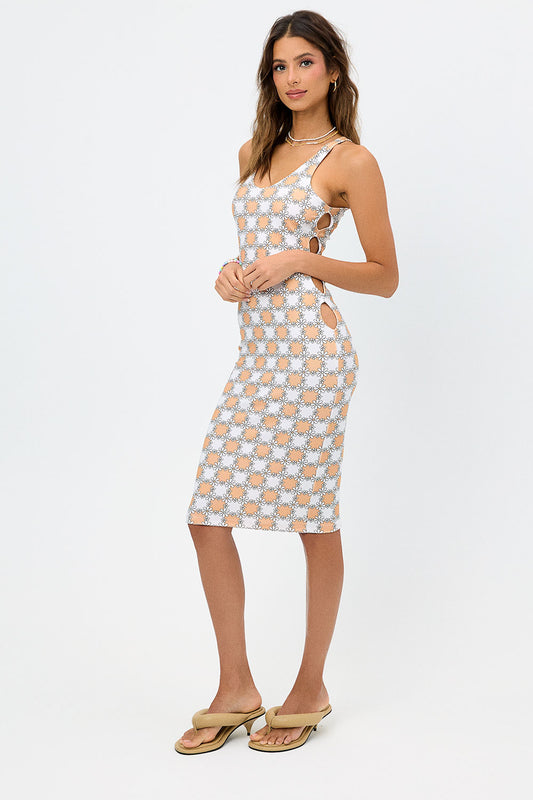 Product--Sterling Terry Midi Dress Nude Daisy