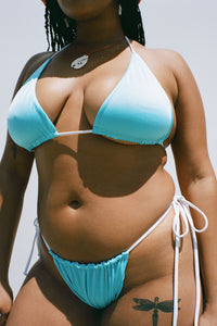 Tia Shine String Bikini Bottom Aquamarine