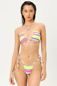 Tia Libra Stripe Skimpy Side Tie Bikini Bottom 