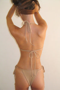 Tia Ribbed String Bikini Bottom Suntanned