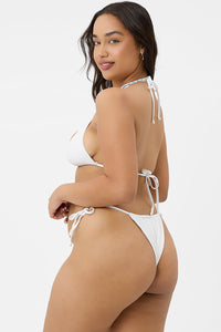Tia Ribbed String Bikini Bottom White Extended