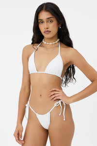 Tia Ribbed String Bikini Bottom White