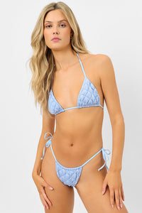 Tia String Triangle Bikini Top Baby Blue