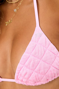 Tia String Triangle Bikini Top Baby Pink