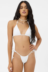 Tia Ribbed Triangle Bikini Top White