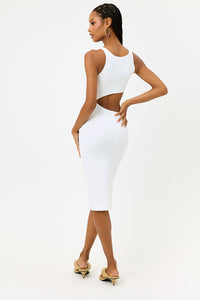 Twelve White Terry Dress With Side Cut Out