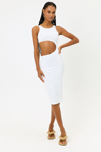 Twelve White Terry Dress With Side Cut Out