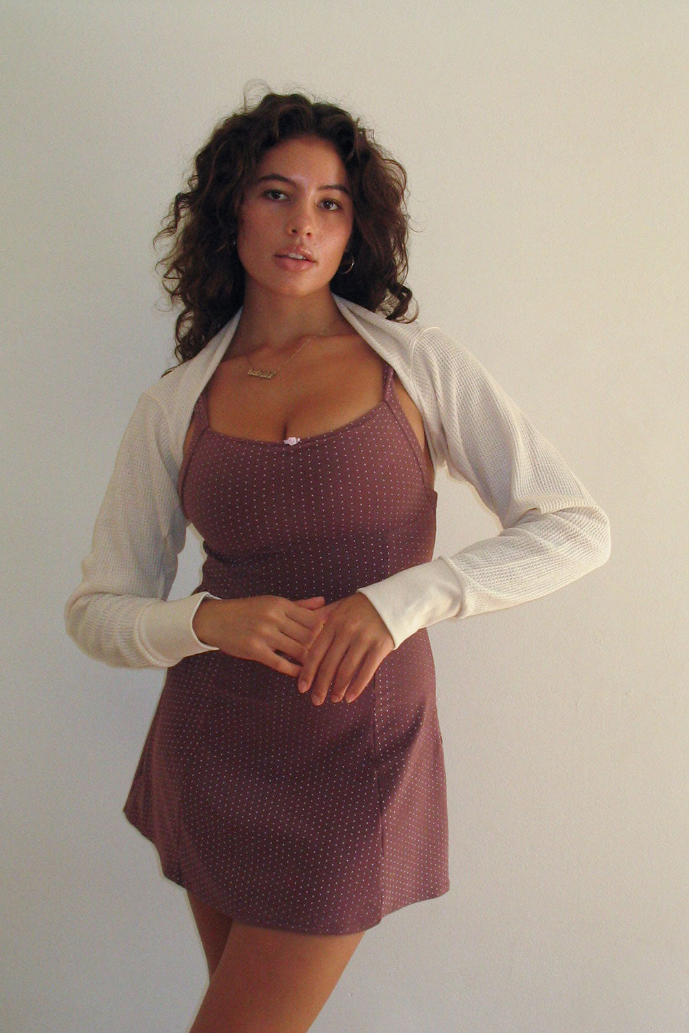Valentina Terry Polka Dot Dress - Chocolate Valentina Terry Polka Dot Dress - Chocolate