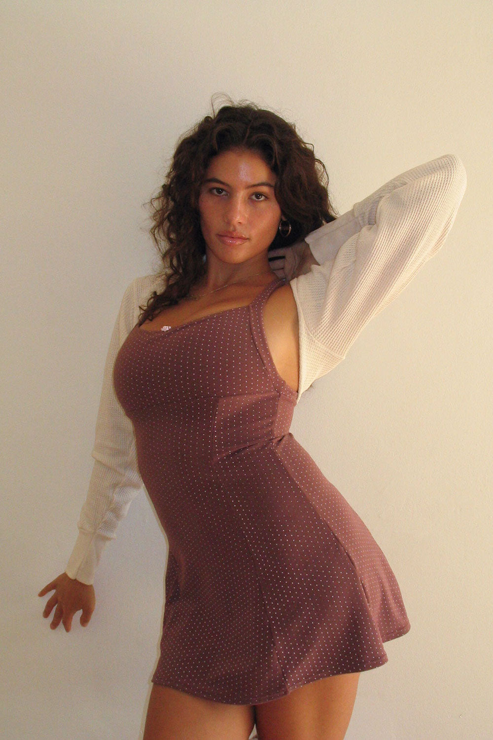 Valentina Terry Polka Dot Dress - Chocolate Valentina Terry Polka Dot Dress - Chocolate