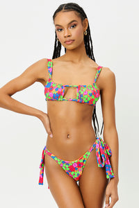 Willow Ruched Groovy Bikini Top with Cut Out in the Middle