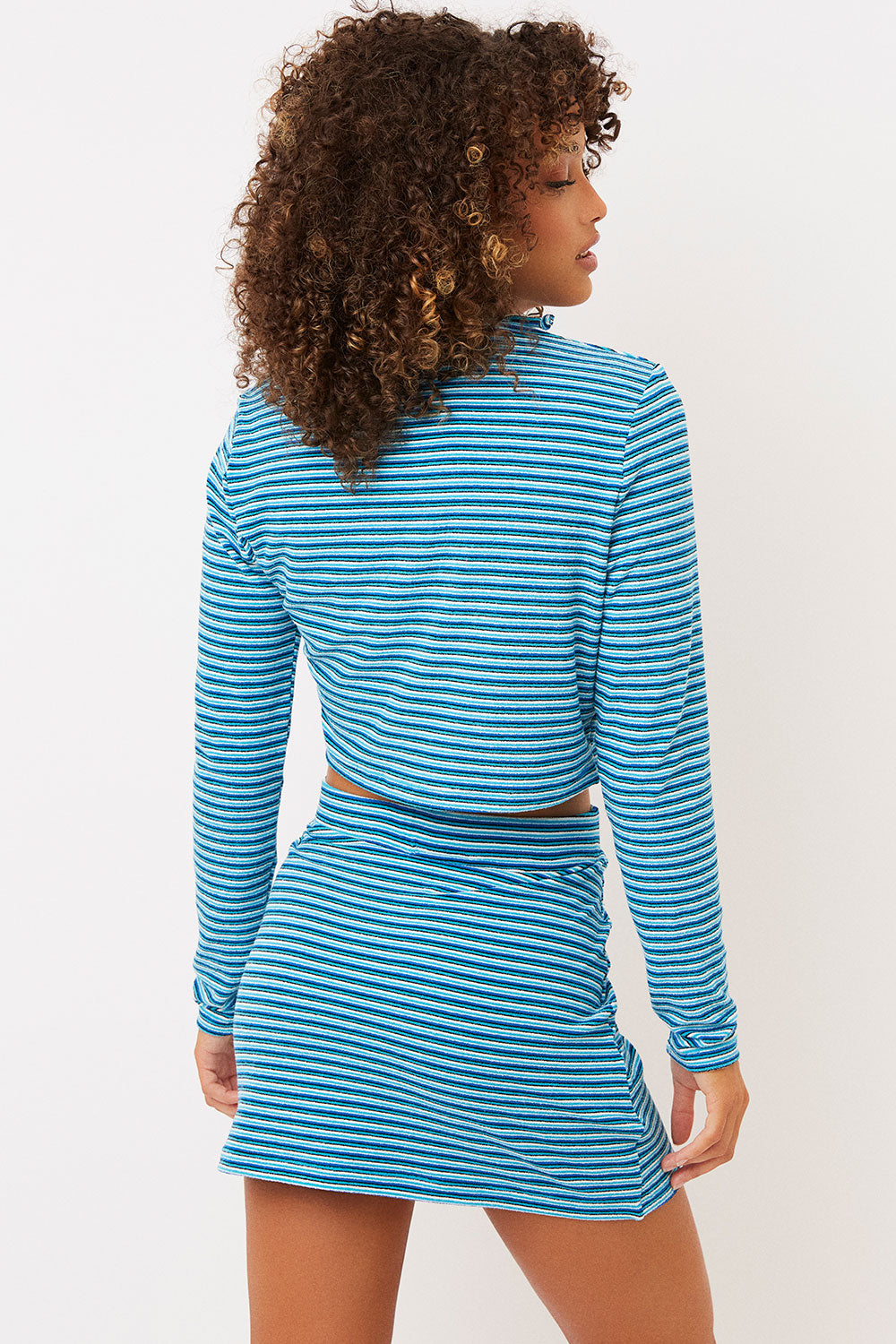 Windward Striped Terry Skirt  Positano Stripe