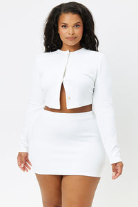 Windward White Terry Mini Skirt Extended