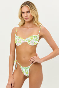 Frankies Bikinis Womens Ziggy Skimpy String Bikini Bottom Groovy Floral New