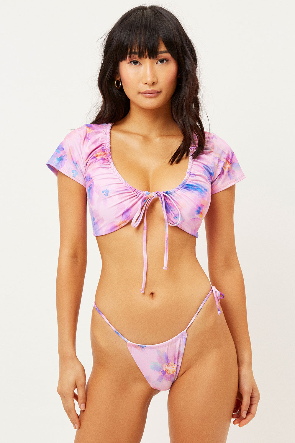 Ziggy Skimpy String Bikini Bottom - Watercolor Floral