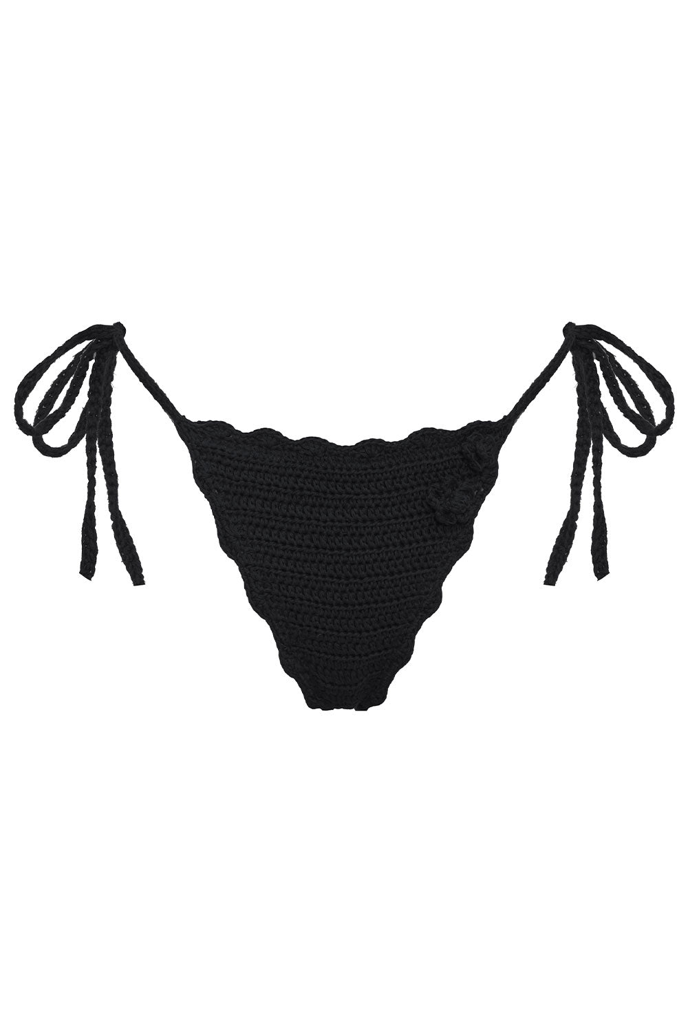 Mackenzie String Crochet Bikini Bottom - Black