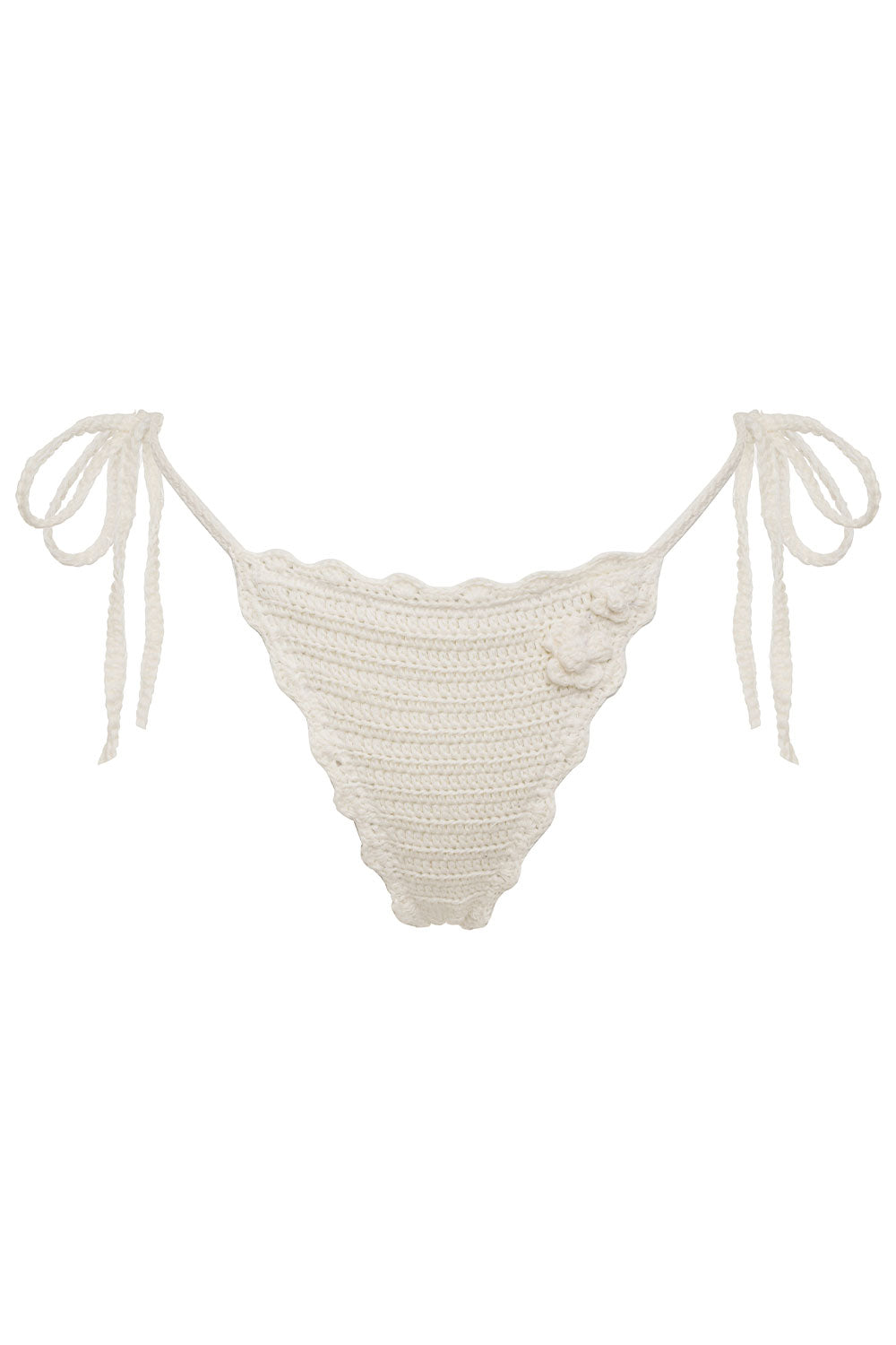 Mackenzie String Crochet Bikini Bottom - White