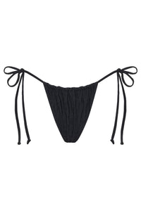 Tia Eyelet String Bikini Bottom Black