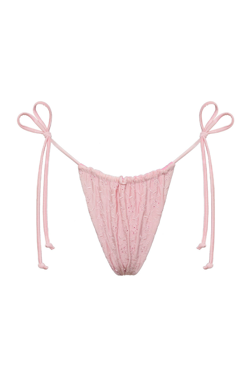 Pink Blooms Lace String Bikini