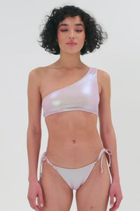 Barb Iridescent One Shoulder Bikini Top Gilded Angel VIdeo