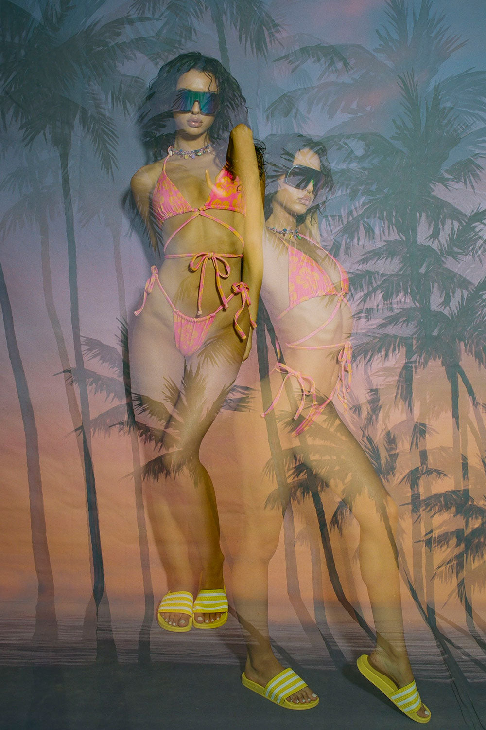 Tatum Terry Triangle Bikini Top - Hibiscus Honey